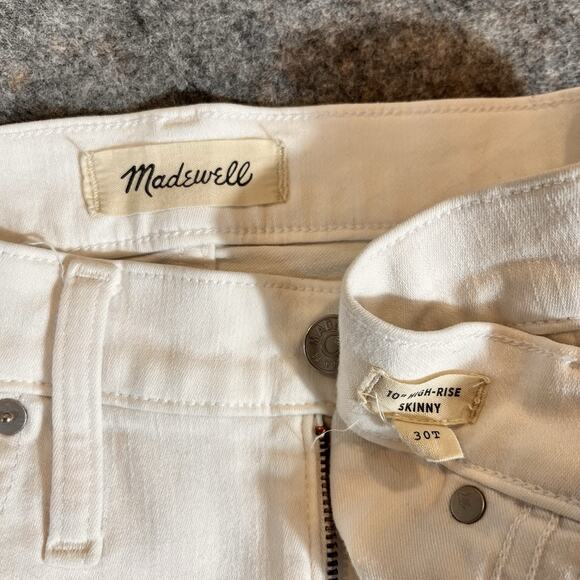 Madewell Women’s 10" High Rise Skinny Jeans 30T White Stretch Denim - Picture 9 of 12